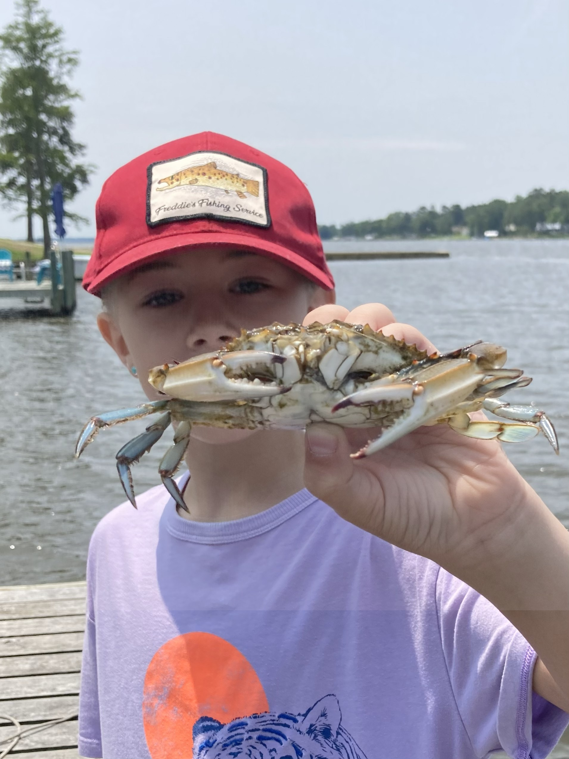 Boy with crab.